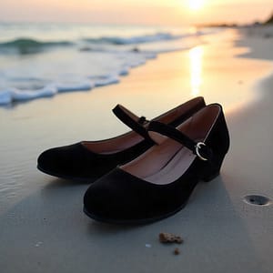 Black Velvet Mary Jane Shoes