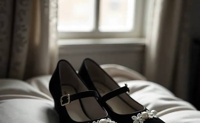 Black Velvet Mary Jane Shoes